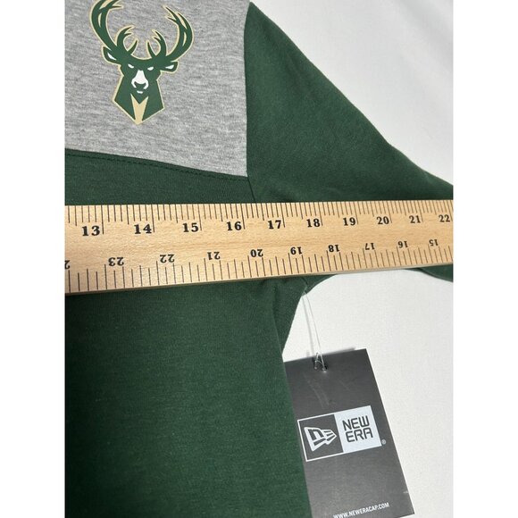 Milwaukee Bucks Women's 3/4 Sleeve Green & Gray New Era Shirt Small - Picture 5 of 12